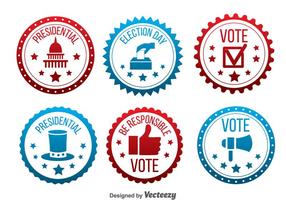 Red And Blue Presidential Election Badge Vector