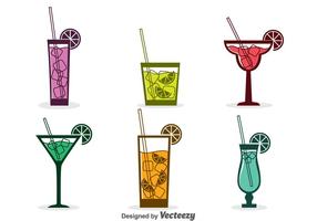 Assorted Cocktail Icons Vector