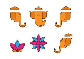 Ganesh Figure Set vector