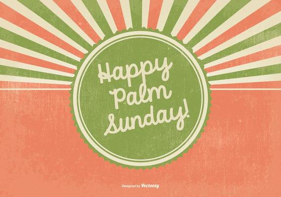 Retro Happy Palm Sunday Illustration