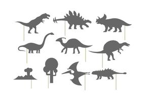 Shadow puppet of dinosaurs vector