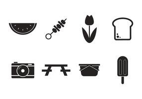 Conjunto de iconos de picnic vector