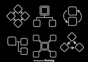 Conjunto de diagramas de mapas mentales vector