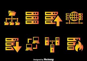 Server Rack Gradient Icons Vector