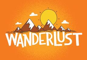 Wanderlust Mountain Design vector