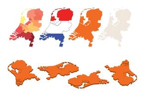 Conjunto de mapas de Países Bajos vector