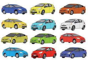 Iconos de color Prius gratis vector