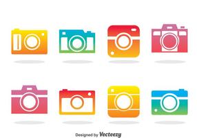 Camera Colorful Icons Vector