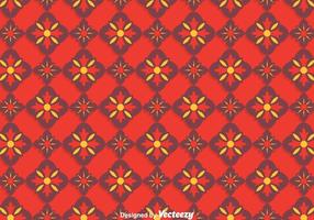Red Traditional Ornament Tiles Pattern vector