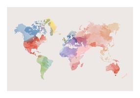 Watercolor World Map Vector