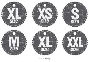 Grunge Style Size Badges vector
