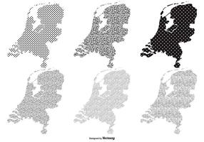 Mapas de Netherland con textura vector