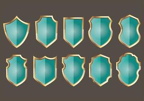 Blason shield icons vector