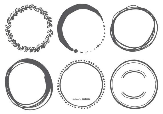 Hand Drawn Circle Vector Shapes