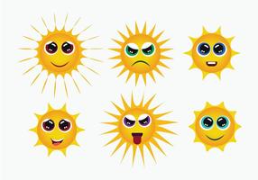 Sun Smiley Icons Vector