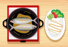 Fish Fry Meal Vector