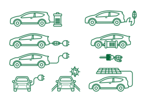 Iconos del coche de Prius vector