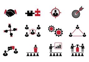 Set Of Working Together Icons vector