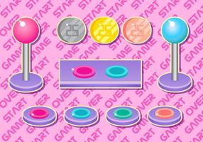 Arcade Button Girly Vector Set