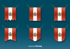 Vector Hanging Flags of Peru Set