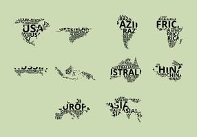 Conjunto de iconos de mapa de palabra vector