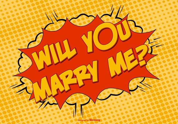 Comic Style Marry Me Illustration