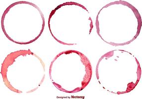 Vector Set Of 6 Wine Stains