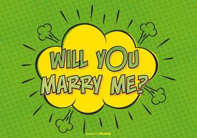 Comic Style Marry Me Illustration vector