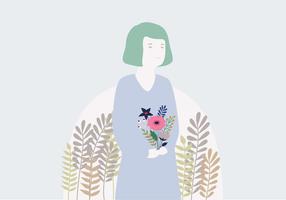 Flower Girl Illustration vector
