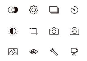 Photography Thin Icons vector