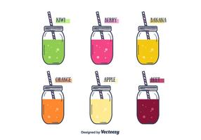 Collection Of Smoothies Vector