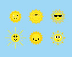 Cute Sun Icons Vector