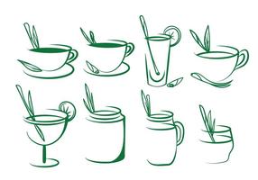 Free Lemongrass Tea Vector Set