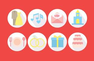 Wedding Planner Circle Icons Vector