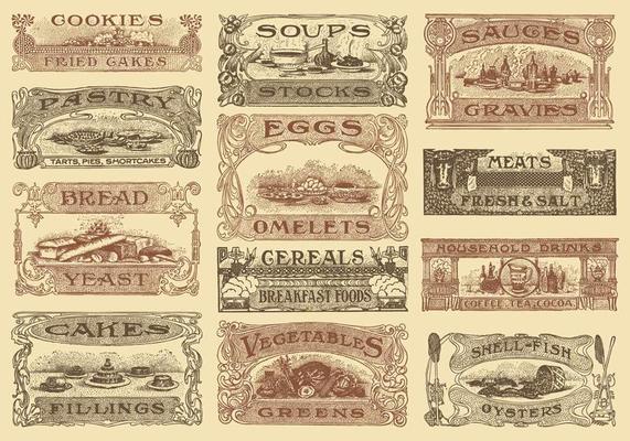 Vintage Recipe Headers