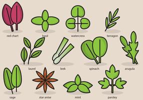 Iconos lindos de la planta vector