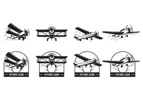 Set Of Biplane Vector