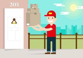 Delivery Man Flat Illustration Vector