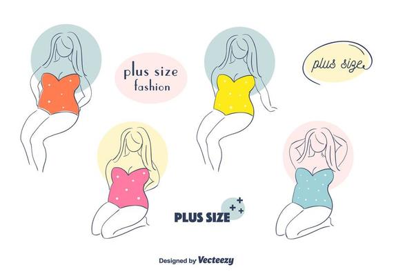 Plus size European woman posing in underwear. Normal body concept. 25950089  Vector Art at Vecteezy