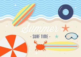 Summer Surfing Vector Background