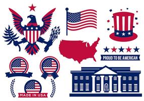 America Icons Vector