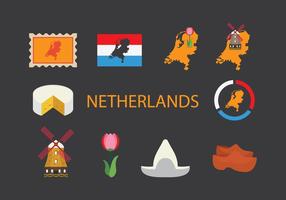 Netherlands Map Icon Set vector