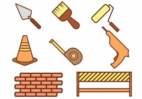 Bricklayer Icon Set vector