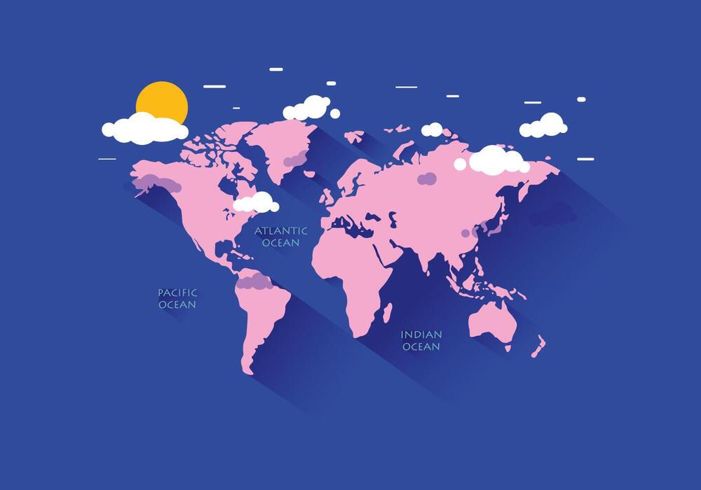 World Map Pink Vector Art, Icons, and Graphics for Free Download