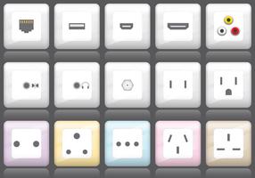 Plug And Socket Icons vector