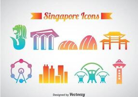 Sinagpore Iconos Vector