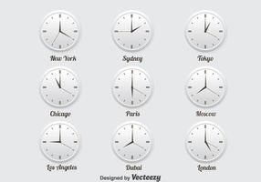 World Time Zone Icons Set vector