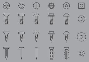 Iconos De Clavo Y Tornillo vector