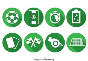 Soccer Element Circle Icons vector