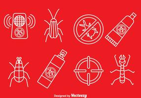 Pest Control Line Icons Vector